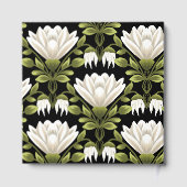 モダンエレガント黒と白の金ゴールドストライプの結婚の ゲストブック (裏面)