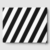 モダンエレガント黒と白の金ゴールドストライプの結婚の ゲストブック (裏面)