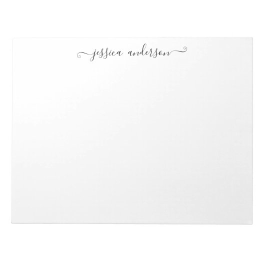 モダンエレガント黒グレーフェミニンスガーリート ノートパッド (正面)