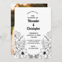 モダンエレガント黒フローラ結婚ズ