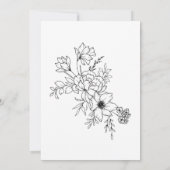 モダンエレガント黒フローラ結婚ズ 招待状 (裏面)