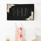 モダンエレガント黒ボホ結婚の 横断幕 (インサイチュ)