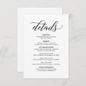 モダンエレガント黒結婚詳細 エンクロージャーカード (正面/裏面)