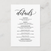 モダンエレガント黒結婚詳細 エンクロージャーカード (正面)