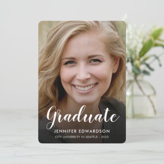 モダンエレガント2枚の写真を撮影する 案内状 (スタンド正面)