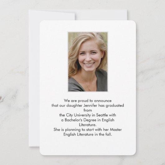 モダンエレガント2枚の写真を撮影する 案内状 (裏面)