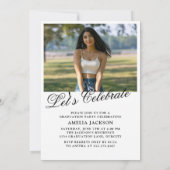 モダンエレガント2025年卒業写真　モノクロ 招待状 (裏面)