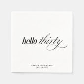 モダンエレガント30歳の誕生日パーティー スタンダードカクテルナプキン (正面)