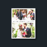 モダンエレガント4フォト結婚コラージュ キャンバスプリント<br><div class="desc">モダン4フォトコラージュ結婚のキャンバス印刷</div>