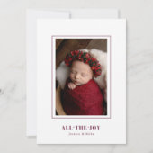モダンエレガント すべての喜びの写真 シーズンカード (正面)