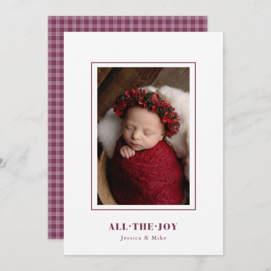 モダンエレガント すべての喜びの写真 シーズンカード (正面/裏面)