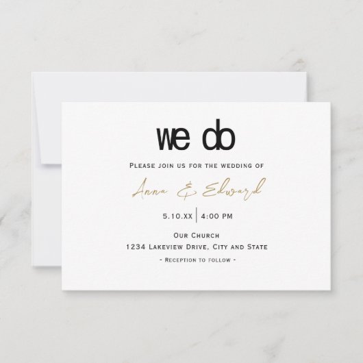 モダンエレガント ウェディングプランナーへの招待 招待状 (正面)