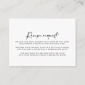 モダンエレガント ウェディング レシピ リクエストカード エンクロージャーカード (正面)