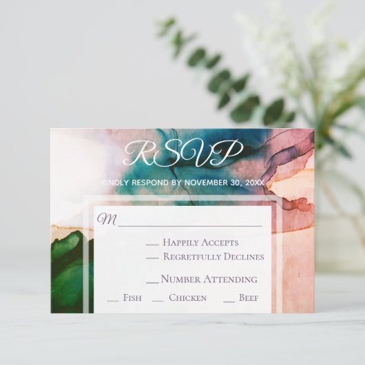 モダンエレガント ウォーターカラー RSVP ウェディング *~* (スタンド正面)