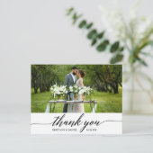 モダンエレガント カリグラフィー ウェディング サンクス ポストカード (スタンド正面)