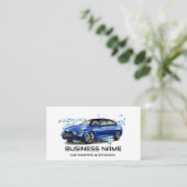 モダンエレガント | カーウォッシュ&オートディテリングQRコード 名刺 (スタンド正面)