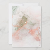 モダンエレガント グリーン ピンク ボヘミア アゲート ベビーシャワー 招待状 (裏面)