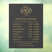 モダンエレガント グレー ゴールド | 営業時間 ウィンドウサイン (シート3)