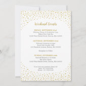 モダンエレガント ゴールド コンフェッティ ウェディング ウェルカム ノート 招待状 (裏面)