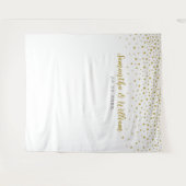 モダンエレガント ゴールド コンフェッティ ウェディング バックドロップ タペストリー (正面(横))