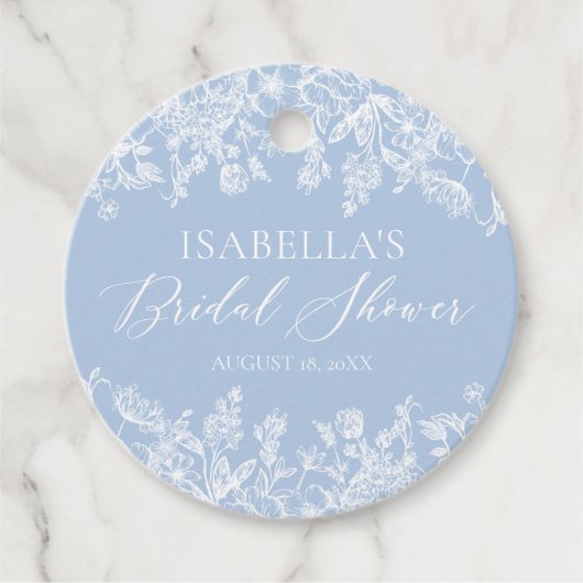 モダンエレガント サムシングブルー ブライズシャワー フェイバータグ (正面)