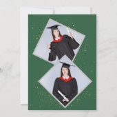 モダンエレガント シニア グリーン テーマの卒業式 招待状 (裏面)