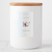 モダンエレガント シルバー モノグラム フローラル ローズ ビューティ フードラベル (正面)