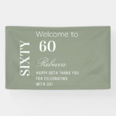 モダンエレガント シンプル 60歳の誕生日パーティー ウェルカム 横断幕 (横)