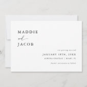 モダンエレガント スクリプト3 フォト ウェディング セーブザデート (裏面)