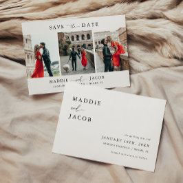 モダンエレガント スクリプト3 フォト ウェディング セーブザデート