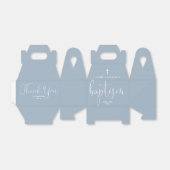 モダンエレガント スクリプト ダスティーブルー 洗礼 フェイバーボックス (折り畳みなし)