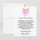 モダンエレガント スクリプト ブラック ホワイト ウェディング ポストカード (正面/裏面)