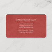 モダンエレガント スタイリッシュ テクスチャーレッド 美容師 名刺 (裏面)