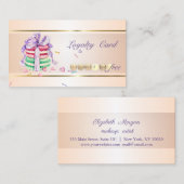 モダンエレガント,ストライプの,マカロン ロイヤリティカード (正面/裏面)