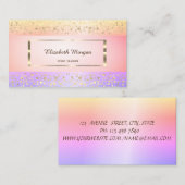 モダンエレガント,ストライプ紙吹雪,フレーム 名刺 (正面/裏面)