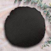 モダンエレガント ストライプ ブラック ラウンドクッション