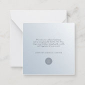 モダンエレガント スノーフレーク メディカル ホリデー グリーティングス ノートカード (裏面)