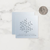 モダンエレガント スノーフレーク メディカル ホリデー グリーティングス ノートカード (正面/裏面インサイチュ)