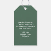 モダンエレガント ダスティグリーン ハッピーホリデー ギフトタグ (裏面)