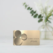 モダンエレガント，ドット，金ゴールド 名刺 (スタンド正面)