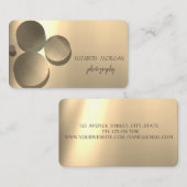 モダンエレガント，ドット，金ゴールド 名刺 (正面/裏面)