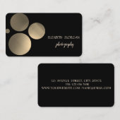 モダンエレガント，ドット，黒 名刺 (正面/裏面)