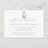 モダンエレガント ネイビー シースhell スクリプト ウェディング エンクロージャーカード (正面)