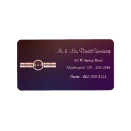 モダンエレガント バーガンディとピンクのスパークリング ウェディング ラベル