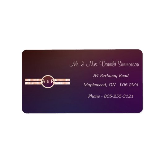 モダンエレガント バーガンディとピンクのスパークリング ウェディング ラベル (正面)