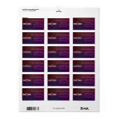 モダンエレガント バーガンディとピンクのスパークリング ウェディング ラベル (フルシート)