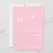 モダンエレガント ピンク スクリプト 21歳の誕生日