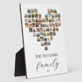 モダンエレガント ファミリー ハート型 フォト コラージュ フォトプラーク (側面)