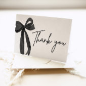 モダンエレガント ブラックボウ コケッタ サンキューカード