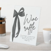 モダンエレガント ブラックボウ ワインラッフルゲームサイン 台座サイン (インサイチュ)